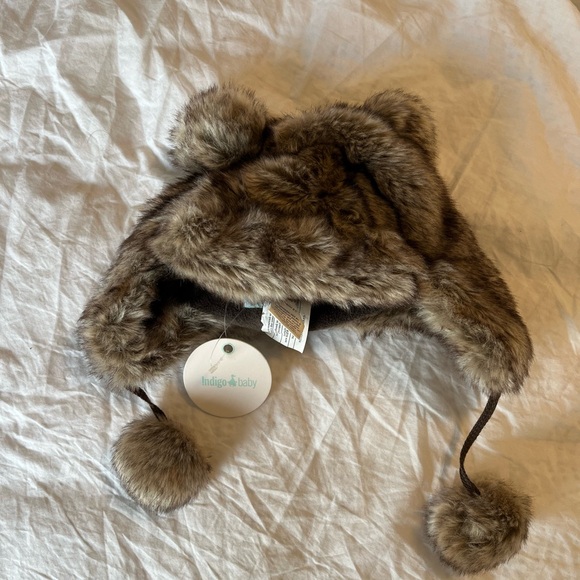 INDIGO baby faux fur bear ears hat size 0-6 months - Picture 2 of 3